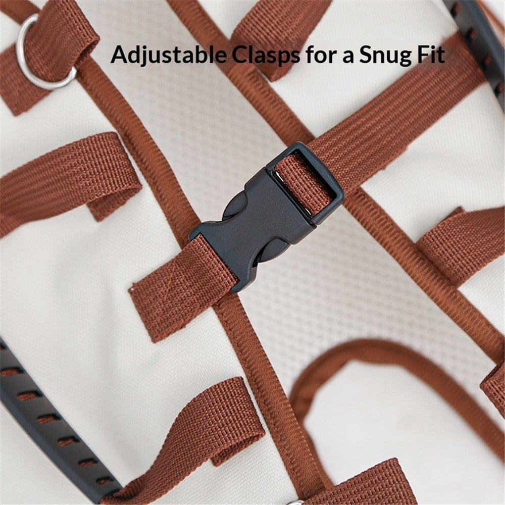 Portable Breathable Pet Carrier Sling & Backpack for Dogs & Cats, Adjustable Full-Body Harness with Traction Leash, Crossbody & Car-Friendly （M)