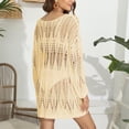 thumbnail image 6 of gakvbuo Summer Beach Cover Up Dress For Women Swimwear Bikini Bathing Suit Coverups Women's Sexy One Line Neckline Hollowed Out Woven Shirt Beach Bikini Cover Up, 6 of 7