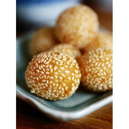 Sticky Rice Balls Rolled in Sesame, Zhenjiang, Jiangsu, China Print Wall Art By Greg Elms