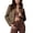 Green, variant on Suede Feel Cropped Button Front Jacket for Women, Lapel Collar Long Sleeve, Elegant Casual Fall Outerwear, 1 Piece, XS-L