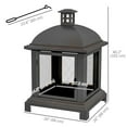 thumbnail image 3 of Outsunny Foyer Extérieur de 26 Pouces avec Tisonnier, Foyer au Bois Style Cheminée, Noir, 3 of 10