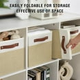 thumbnail image 4 of Collapsible Fabric Storage Cube Bins with 2 Reinforced PU Handles, Foldable Storage Organizer Baskets for Closet, Shelves, Living Room | 11"x11"x11", 4 Pack, Gray & White, 4 of 14