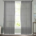 thumbnail image 3 of Black White Stripe Semi Sheer Curtains 72 Inch Length 2 Panels Set, Modern Minimalist Geometric Striped Sheer Kitchen Curtain Privacy Voile Window Curtain for Living Room Bedroom Rod Pocket Drapes, 3 of 7