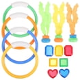thumbnail image 1 of 1 Set Pool Diving Toys Underwater Swimming Pool Toys Diving Rings Seaweeds Gems Toys, 1 of 6