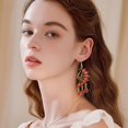 thumbnail image 4 of QIQUWOHUL Retro National Wind Earrings European And American Fashion Bohemian Color Resin Rhinestone Earrings Female, 4 of 5