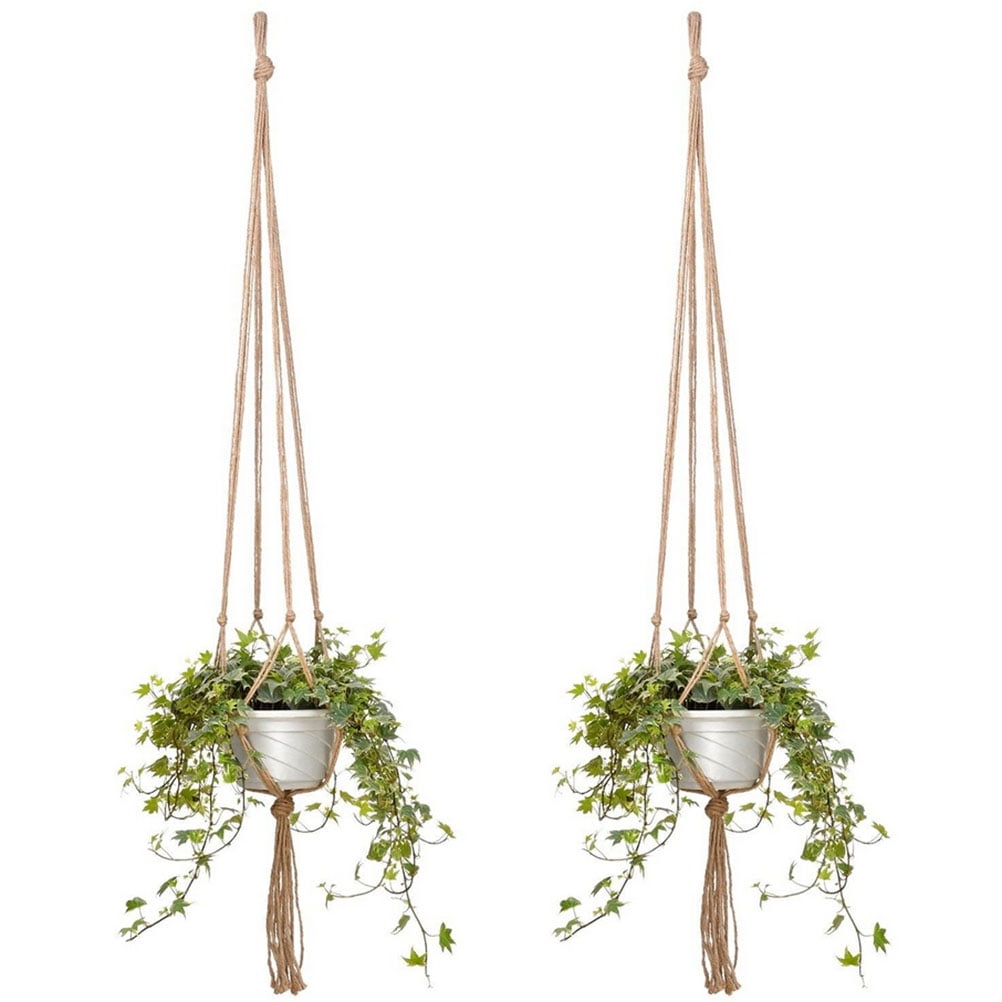 4PCS plante de jardin Hanger Hanging Planter MACRAME Panier/Corde Flower Pot Holder 