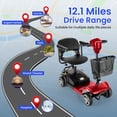 thumbnail image 5 of WOOKEN 17/20 Miles Mobility Scooter,4-Wheel Mobility Scooter for Adults,Seniors,250W Electric Powered Wheelchair Device,Compact Duty Mobile for Travel with Baskets, Rotating Seat, 5 of 10