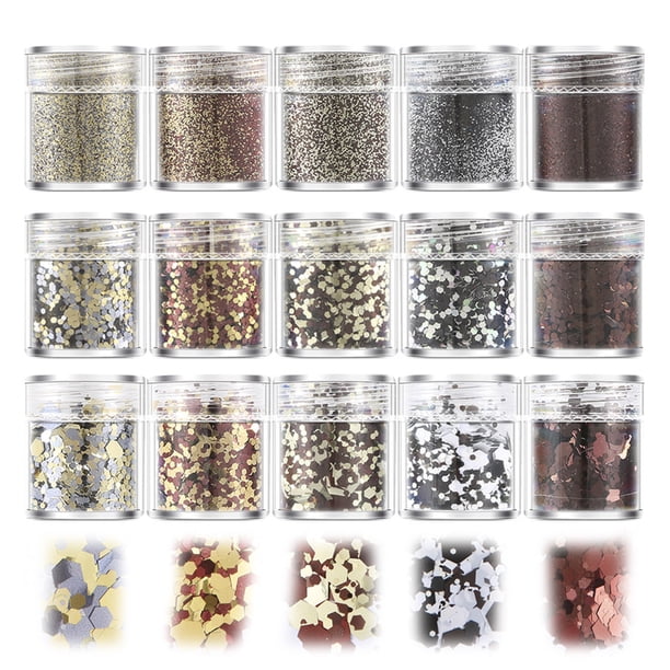 Juego De 15 Lentejuelas De Purpurina Para Decoración De Uñas Levamdar BST3023029-2