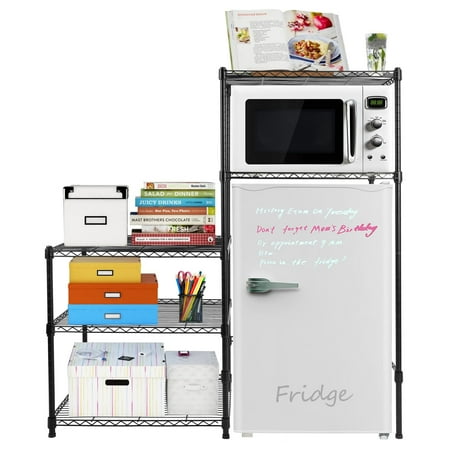 

SEGMART 5-Tier Metal Storage Shelves for Refrigerator Organization Heavy Duty Wire Storage Shelf for Kitchen Metal Shelving Adjustable Height for Stand Mixers Microwaves Dishes Bowls Black