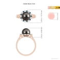 thumbnail image 5 of Angara Tahitian Cultured Pearl and Blue Diamond Ring in 14K Rose Gold for Women | June Birthstone Jewelry for Her, 5 of 8