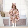 thumbnail image 7 of Wearable Blanket with Sleeves and Pocket Oversized Hooded Sweatshirt 3-14 YR Houses and Flowers L, 7 of 7