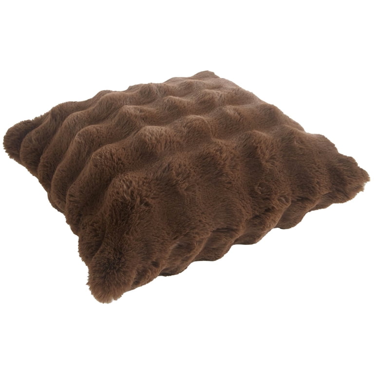 Better Homes & Gardens 22x22 Brown Bubble Faux Fur Pillow