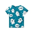 thumbnail image 4 of Grblisyd Halloween Girls Shirts Boys Pumpkin Ghost Print Summer Tops Short Sleeve Crewneck Basic Graphic Tees 5-14 Years, 4 of 4