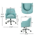 thumbnail image 6 of GDF Studio Morgan Mid Century Modern Fabric Home Office Chair, Blue and Chrome, 6 of 8
