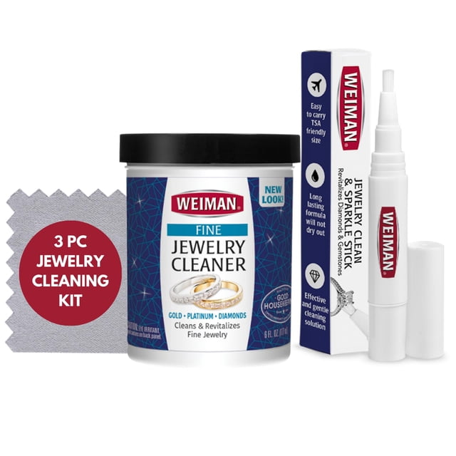 Kit limpiador de joyas Weiman de 3 piezas para un brillo resplandeciente