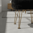 thumbnail image 6 of Home Soft Things Fox Faux Fur Pouf Stool Ottoman - Pirate Black - 17x17x17", 6 of 11
