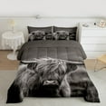 thumbnail image 2 of jejeloiu Gray Highland Cow Bedding Comforter Set,Rustic Farm Animal Twin Comforter Sets,Country Farmhouse Cattle Bedding Set For Adult,Ultra Soft Home Decor,2pcs, 2 of 8