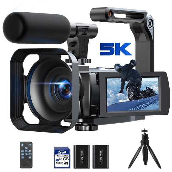 Campark 5K Camcorder Video Camera with Microphone 3" Touch Screen 56MP Vlogging Cameras for YouTube