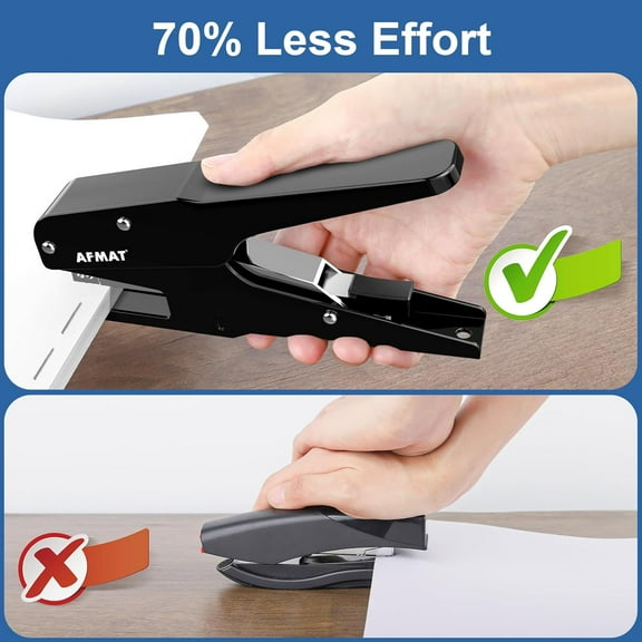 Heavy Duty Plier Stapler, 50 Sheet Capacity, 15000  Stapling Times, Ergonomic Design, Space Saving, Black