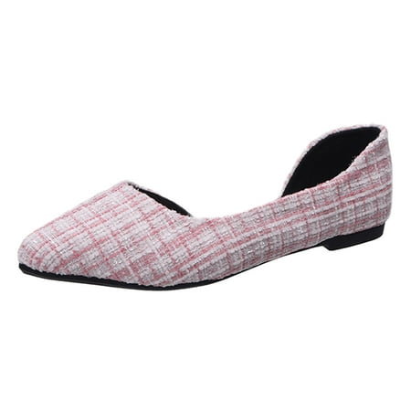 

GHSOHS Womens Shoes Black Heels Leather Footwear Casual Shoes for Women Sneakers Hollow Breathable Pointed Toe Cloth Shallow Mouth Flat Bottom Leisure Comfort Large Size Single Shoes Size 41