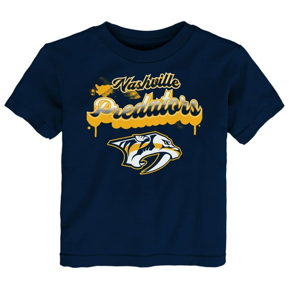 Toddler Navy Nashville Predators Bubbly Script T-Shirt