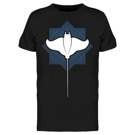 Stingray Fish Line Square T-Shirt Men -Image by Shutterstock Male Medium