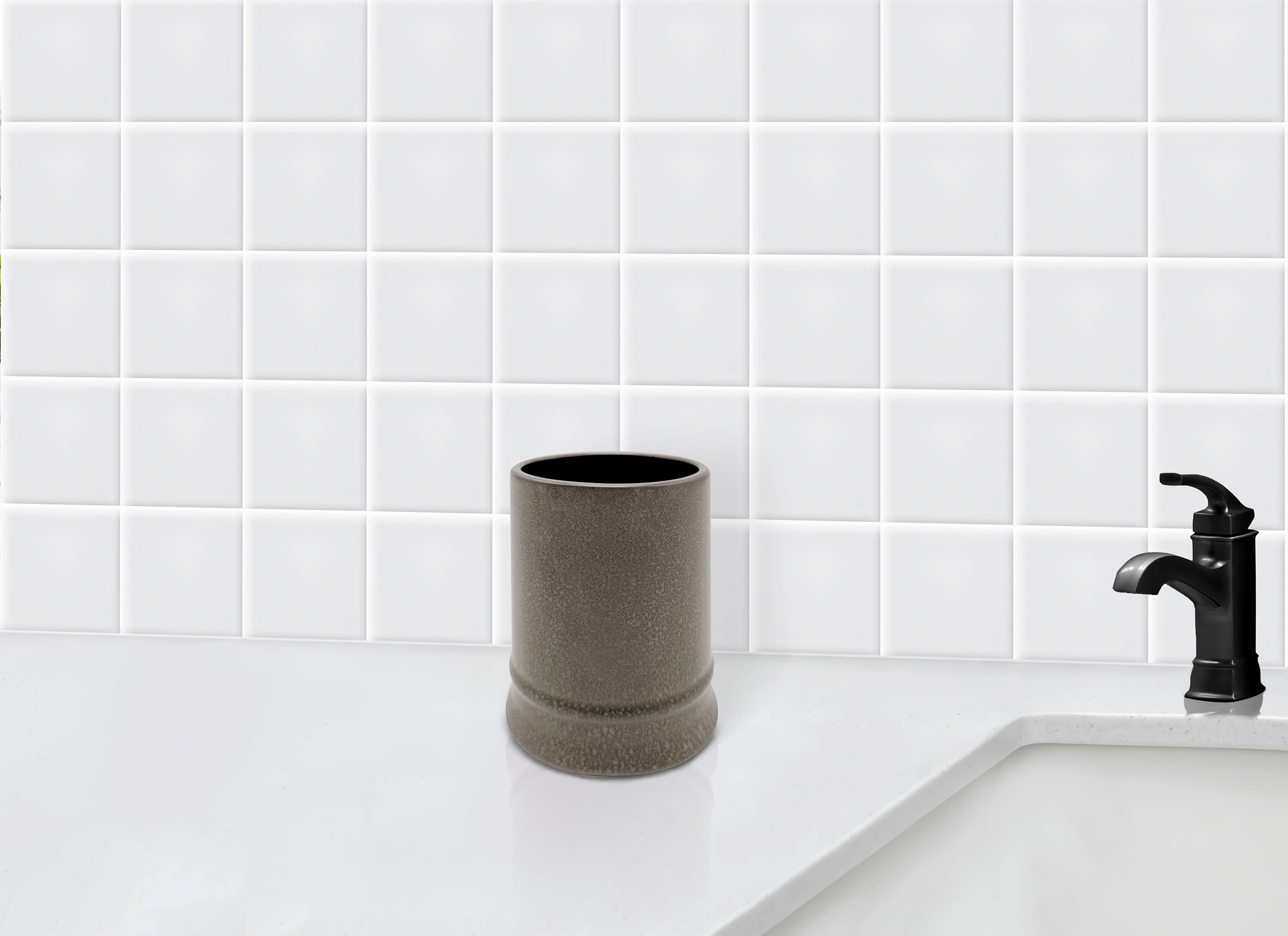 Better Homes & Gardens 3 Piece Bath Set Plain Bathroom Ceramic, Plastic Bathroom Canister Sets
