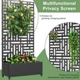thumbnail image 5 of MAYEERTY 35*16*71" Black Metal Planter with Rect Climbing Trellis, Drainage hole & Wheels, Street Pattern, 5 of 9