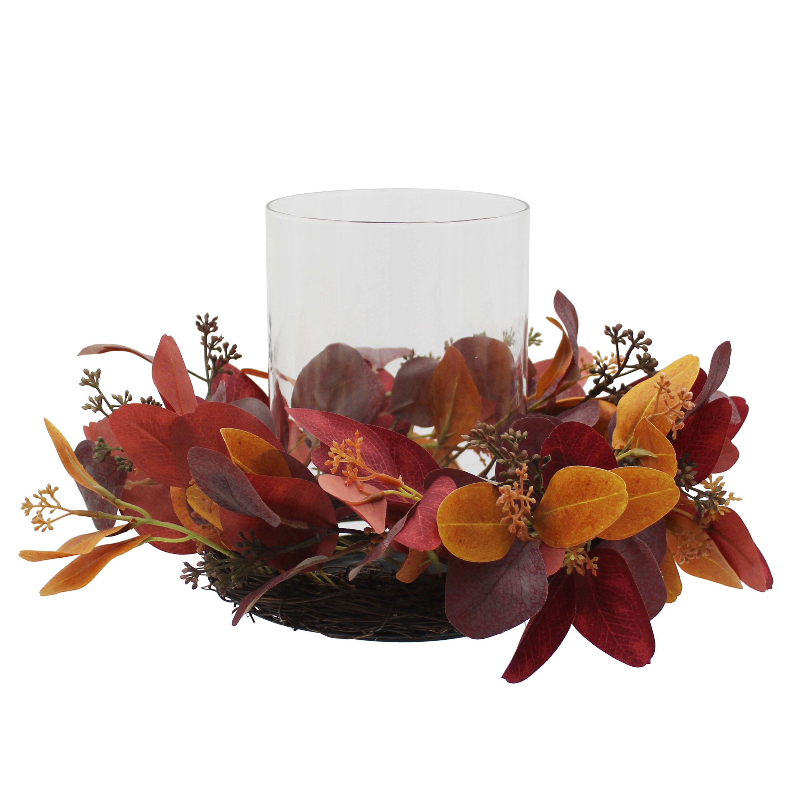(2 pack) Mainstays Fall Eucalyptus Pillar Hurricane Candle Holder