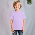 thumbnail image 2 of CPNG Boys Girls Daily Casual T Shirt Comfortable Stylish Solid Color Summer Crewneck Short Sleeves T Shirt(Light Violet,5-6 Years), 2 of 8