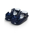 thumbnail image 3 of Newborn Baby Girls Crib Shoes Shiny Mirror PU Leather Bow Buckle First Walkers Soft Soles Non-slip Footwear 0-18M, 3 of 5