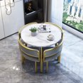 thumbnail image 2 of Marble Round Dining Tables Mobile Set 4 Chairs Modern Center Table Luxury White Desk Mesas De Jantar Home Furniture GPF11XP My Lux Decor Round, 2 of 25