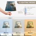 thumbnail image 3 of LED Table Lamp with Touch Controls and Dimming Nightstand Lamp with USB Charging Port Night Light Highland Cow and Blue Flowers Small, 3 of 7