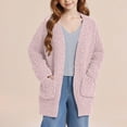 thumbnail image 2 of xaweyi Girls Fleece Jackets Winter Coats Warm Cosy Long Sleeve Open Front Plush Casual Outwear School Coats Lightweight Jackets,Sizes 9-10 Years, 2 of 7