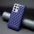 thumbnail image 5 of Elepower Wallet Case for Samsung Galaxy S21 Ultra 6.8", PU Leather Case Design Lines Diamond Pattern, Full Protection [Flip Cover & Magnetic Clasp & Kickstand] Fashion Case for Girls & Women, Blue, 5 of 9