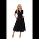 thumbnail image 1 of Vestido Negro de Larga con Cuello en V, Plisado y Mangas Abullonadas, Talla XL, 1 of 4