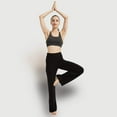 thumbnail image 3 of FELEMO Women's Bootcut Yoga Pants High Waist Workout Pants 4 Way Stretch Tummy Control Work Pants Flare Pants(BLACK/2XL), 3 of 7