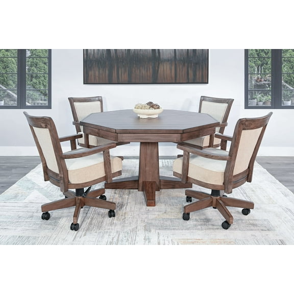 Empire USA Blaze Poker Game & Dining Table Set w/ 6 Game Chairs (Alpine Grey Finish 6 Game Chairs)