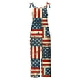thumbnail image 5 of DDAPJ pyju 4th of July Overalls for Women 2025 Summer American Flag Print Patriotic Jumpsuits Sleeveless Spaghetti Straps Baggy Romper with Pockets Birthday Gifts Khaki XXXL, 5 of 6