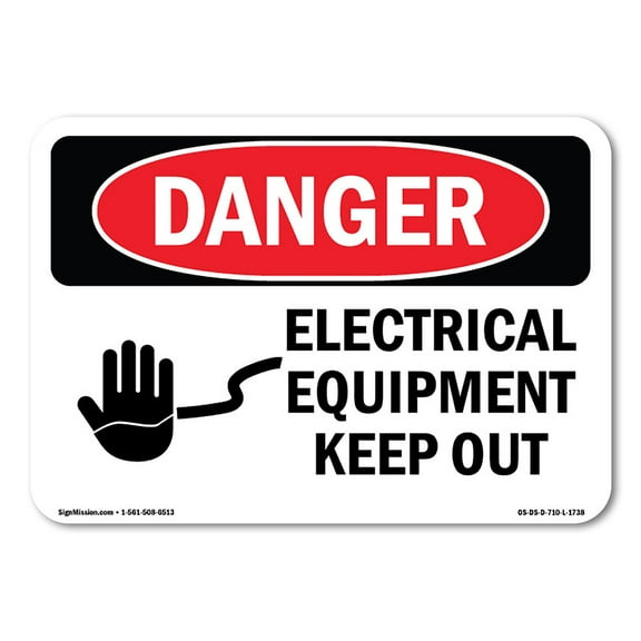 SignMission OS-DS-A-1824-L-1738 18 x 24 in. OSHA Danger Sign - Electrical Equipment Keep Out