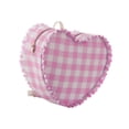 thumbnail image 4 of Bolsa de maquillaje con forma de corazón, organizador de maquillaje de viaje con asa, portátil y bonita bolsa de cosméticos. Rosa, 4 of 9