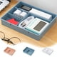 thumbnail image 1 of Organizador de Escritorio de Plástico Apilable de 4 Compartimentos para Papelería, Artículos Pequeños, Cosméticos y Joyas (Rosa, Blanco y Azul). Diseño Resistente y Grueso para Organizar El Espacio d, 1 of 6