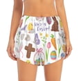 thumbnail image 2 of Xecao's Happy Easter1 for a double-layer running short for women, perfect for gym, tennis, and more, featuring a convenient pocket., 2 of 9