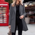 thumbnail image 2 of Herrnalise Women's Double Breasted Pea Coat Winter Mid-Long Trench Coat with Belt Dark Gray,XXXXL, 2 of 9