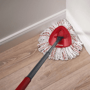 O-Cedar Easywring Microfiber Spin Mop & Bucket Floor Cleaning System With 1 Extra Refill, Red / Gray