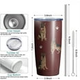 thumbnail image 5 of German Shepherd Design Tumbler Stainless Steel Insulated Travel Coffee Cups with Lid and Straw,20oz (German Shepherd Tumbler-Brick Red), 5 of 6