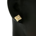 thumbnail image 2 of 925 Sterling Silver White Round CZ Womens Hoop Huggie Earrings, 2 of 3