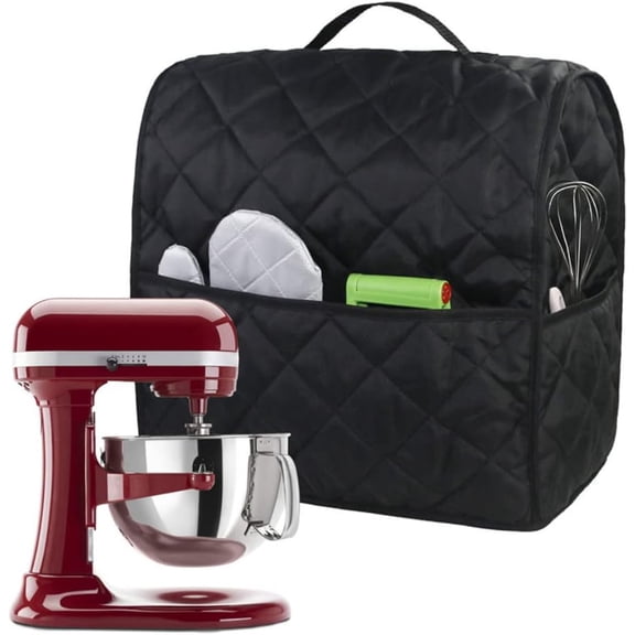Stand Mixer Protective Cover, Kitchen Electric Mixer Dustproof Waterproof Cover with Storage Pockets & Carry Handle, Fits 4.5-5 Quart Bowl Lift Mixers, Kitchen Countertop Appliance Accessory