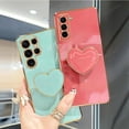 thumbnail image 2 of S 23 22 21 Love Heart Holder Luxury Plating Case For Samsung Galaxy S23 Ultra S22 Plus S20 S21 Fe Stand Fashion Silicone Cover, 2 of 7