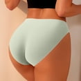 thumbnail image 4 of Women's Briefs Women Solid Color Low Waist Untraceable Thong Pants Briefs Underwear Women Pack Plus Size Green XL, 4 of 7